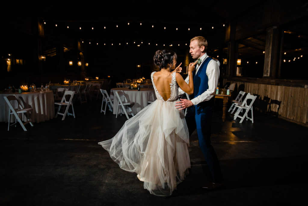 Bride and Groom share a last dance together at Bergheim Ranch in Boerne.  Photo by Shannon Cain Photography