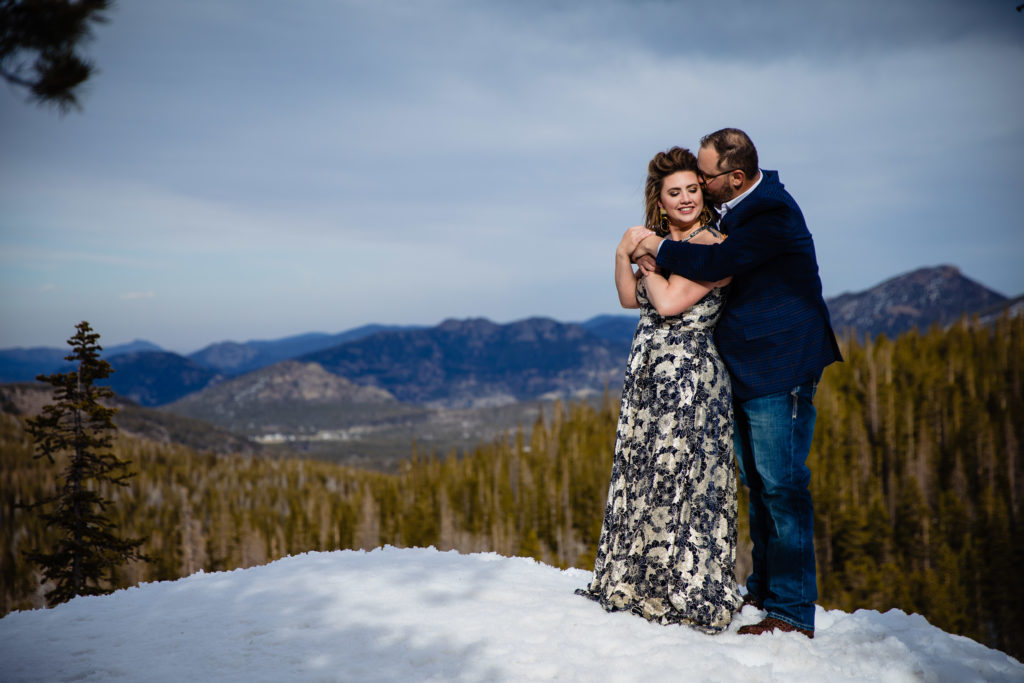Rocky Mountain National Park Engagement Session at Dream Lake.  Photography by Shannon Cain Photography