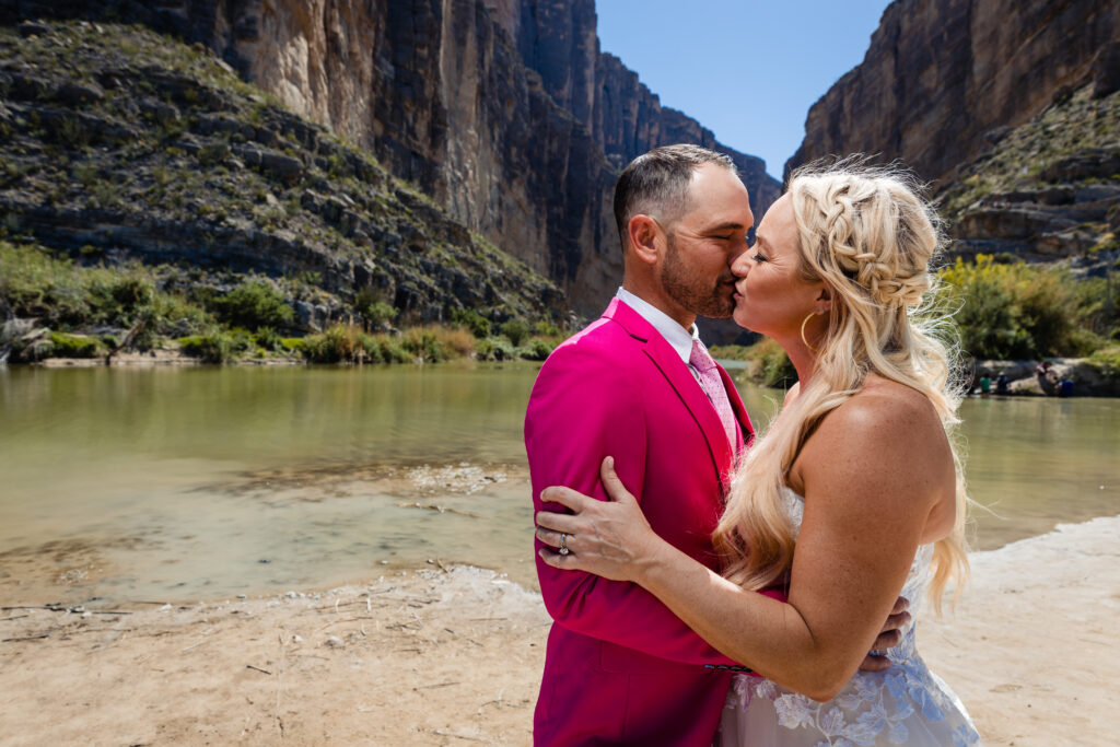 Vow renewal at Santa Elena Canyon in Big Bend National Park.  Photography by Shannon Cain Photography.