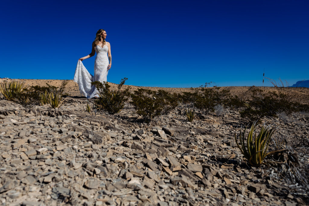 Bride and Groom have wedding at Sotol Vista Overlook in Big Bend National Park.  Shannon Cain Photography
